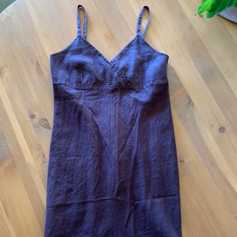 Vintage Y2K Brown Linen Maxi Dress